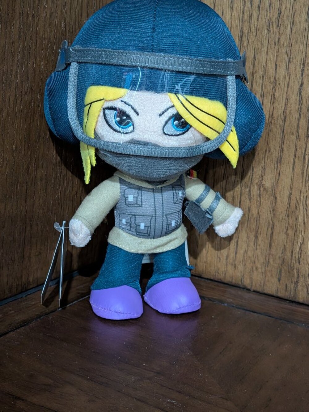 Rainbow Six Siege Ubisoft IQ Plush Doll Stuffed Toy Blue Helmet Small Figure